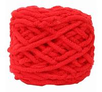 ICE STRIP YARN KNITTING BLANKET SLIPPER LINE Thick Quick Woven Thread Big Ball (11 big red)
