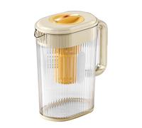 Ice Tea Container - PP 11 x 23,5 x 21,5 cm 2 L | Juice Water Pitcher With Handle Hot Cold Beverage Dispenser Built In Filter Compartment | For Interior, Outdoor Hot And Cold Drinks Use Home