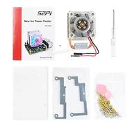 Ice Tower CPU Cooling Fan for Raspberry Pi Super Heat Dissipation Multi-Layer Heat Sinks 7 Blades Powerful Fan Reduce Temperature from 80℃ to 40℃ with 7 Color Leds