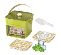 Ice Tray - 50-Grid Easy Release Mold, With Lid & Storage Bin, Reusable