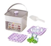 Ice Tray - 50-Grid Easy Release Mold, With Lid & Storage Bin, Reusable