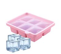 Ice Tray, Block Maker, 6.1x4.92x1.77IN 6 Grid Mold, Easy-Release Press, Durable Construction, Reusable Design, Quick Freeze Feature for Cocktail, Whiskey, Drinks, Party, Travel, Kitchen