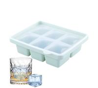Ice Tray, Block Maker, 6.1x4.92x1.77IN 6 Grid Mold, Easy-Release Press, Durable Construction, Reusable Design, Quick Freeze Feature for Cocktail, Whiskey, Drinks, Party, Travel, Kitchen