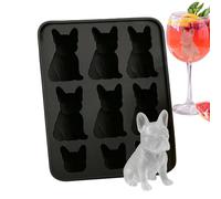 Ice Tray - Fun French Bulldog Ice Molds, Reusable Easy-Release Press Maker 9-Grids For Home Restaurants Whiskey Beer Wine Cocktail Parties