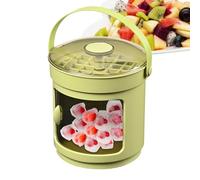 Ice Tray Lid Bin, Ices Cube Molds, Press Type Rotating Release, Large Capacity Storage Bucket with Spill Proof Cover for Homemade, Kitchen, Drinks, Parties, 6.3x5.51 Inches
