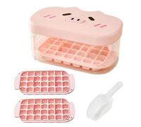 Ice Tray Mold, Portable Freezer Box, 7.8x4.96 Inches Cube Trays with Lid and Storage Bin, Food Grade Ices Maker, Cute Design Ice Tray with Soft Release, Kitchen Drink Accessory for Cocktail Coffee Use