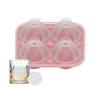 Ice Tray, Novelty Baseball Ice Maker Mold with Large Sphere Design, Easy-Release Silicone Molds, Creative Chilling Accessory, Fun Shaped Cubes for Whiskey Brandy Bourbon Cocktails