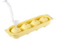 Ice Tray Silicone - 4 Cavity Ice Ball Maker Molds | Easy Release Round Ice-Cube Tray With Lid And Funnel | Reusable Whiskey Cocktail Ice-Mold For Home Bar Party Office Picnic Drinks Wine Juice Summer