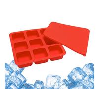 Ice Tray, Silicone Ice Mold, 9-Grid Ice Tray, Leak Proof Ice Mold, Soup Freezer Mold, Whiskey Ice Mold, Large Ice Tray, Baby Food Freezer, For Cocktail, Freeze Baby Food, Make Popsicles