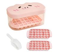 Ice Tray Silicone - Ice Mold Press Freezer Cute Tray, Pop Íce Container, Reusable Ìce Cube Ţray Kit Set, Leakproof Lock Lid Freezer Storage System With Home Party DIY Whiskey Cocktail Coffee Drin