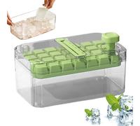 Ice Tray, Square Ice Moulds, Easy Release Cooling Cube with Lid and Box, Press Mold for Cocktails, Iced Coffee, Drinks Storage Organizer, 9.37x5.31x4.33 inches, Green, Yellow