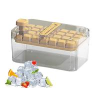 Ice Tray, Square Ice Moulds, Easy Release Cooling Cube with Lid and Box, Press Mold for Cocktails, Iced Coffee, Drinks Storage Organizer, 9.37x5.31x4.33 inches, Green, Yellow