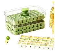 Ice Tray With Bin, 3 Tier 96 Cube Press Release Ice Maker With Lid