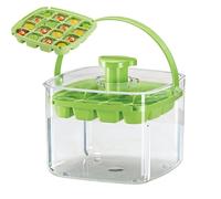 Ice Tray With Bins | Press Mold With Lid - Ice Mold For Freezer Kitchen Chilling Drinks Coffee Cocktail Whiskey Beverage
