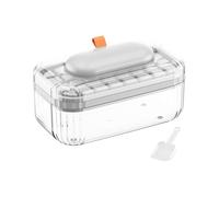 Ice Tray With Lid - ABS Silicone 23.5x13.5x15cm | Press Type Cold Block Mould | Ice Making Container With Shovel Storage Box Beverage Cooler For Whiskey Cocktail Coffee Wine Chilling Refrigerator Bar
