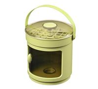 Ice Tray with Lid and Bin, 36-Grid Freezer Ice Maker, 6,3 x 5,51 pulgadas, Rotating Press-Type Design, Large Capacity Storage Bucket, Ideal para Pucks, Kitchen, White/Green