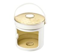 Ice Tray with Lid and Bin, 36-Grid Freezer Ice Maker, 6,3 x 5,51 pulgadas, Rotating Press-Type Design, Large Capacity Storage Bucket, Ideal para Pucks, Kitchen, White/Green