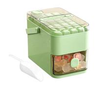 Ice Tray with Lid and Bin, Easy Release Ice Maker, 8,27 x 5,12 x 5,91 pulgadas, juego de platos de gran capacidad, a prueba de derrames, diseño apilable para vino, juicio, preparación de la cocina