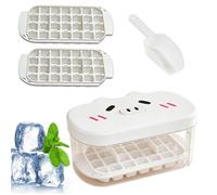 Ice Tray with Lid, Easy Press Ice Mold, 7 Inch Cute Design Freezer Frost Tray Container for Whiskey Cocktail Coffee Beverages Home Party Diy Use, Spill Resistant Cover, Quick Release Frost Maker