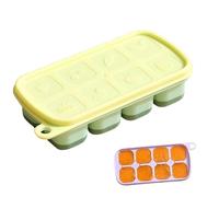 Ice Trays For Freezer - 8 Cavity Large Flexible Portable Molds | 15x7x4cm Square Cubes Mold, Effortless Reusable Freezer STrays With Lids, S Molds And Trays For Bourbon Soups