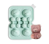 Ice Trays For Freezer, Bear Shape Silicone Ice Mold Container, 11.1x14.5x3.8cm Cute Food Grade Ices Cube Tray For Kitchen Refrigerator Dining Family Drinks Water Whiskey Cocktail Ices Making Tool Use