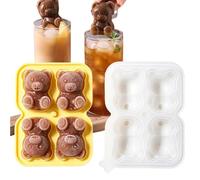 Ice Trays for Freezer, Bear Shape Silicone Mold Set, Cute Food Grade Container for Drinks and Cocktails, Flexible Non Stick Design, Kitchen Refrigerator Accessory, Water Whiskey Juice