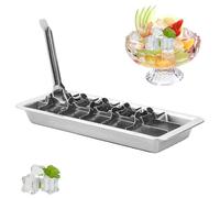 Ice Trays For Freezer - Ice Molds | 18-Slot Metal Tray Easy Release | Stainless Steel Material 11.25 X 4.75 Inches - Detachable Retro Design For Cocktails Champagne Coffee Drinks Water - Dishwasher Sa
