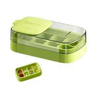 Ice Trays For Freezer - Instant Press Release For Quick Chilling Eight Cavity Large Cube Design, Removable Airtight Sealing Lid + Stackable Frame | Food Grade Flexible Silicone Mould For Home Kitchen