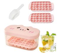 Ice Trays for Freezer with Bin,Cute Design Portable Box,Ice Trays for Freezer - for Drinks Beverages Coffee Cocktail Whiskey Home Party DIY