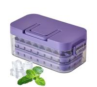 Ice Trays Freezer Lid - 64 Grid Mold Set, Handle Release Tray | Stackable Leakproof Making System Container Kit, Easy Release Flexible Freezing Mold Storage Box With Whiskey Cocktail Coffee B
