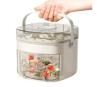 Ice Trays, Freezer Molds, Ice Bin with Lid, Easy Release Handle Design, Reusable Food Grade Material, 6.69 Inches, Ideal for Home Bar RV Fridge Cocktail Camping Travel Use