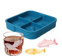 Ice Trays, Silicone Animal Molds, 5.91x5.91x1.18 Inches, Decorative Molder with 4 Cavities, Figurine Molds for Freezer, Wine Whiskey Cocktail Jelly Chocolate, Barbacoa Hiking Beach Party Holiday