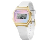 Ice-Watch - ICE digit retro White delight - Reloj blanco para Mujer con Correa de polyamide - 022722 (Small) Blanco, violeta y azul