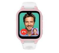 ICE-WATCH - Ice Kids 4G 2.0 Rosa y Blanco - Reloj Inteligente con geolocalización 4G, Rosa, Correa de Silicona - 025270 (40 mm) - Tarjeta SIM incluida, geolocalización Disponible Mediante suscripción
