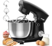 Iceagle Amasadora Planetaria 5L con Bol de Acero Inoxidable, Robot de Cocina para Pan y Masa, 10 Velocidades, Gancho Amasador, Batidor Plano y Varillas, 600W
