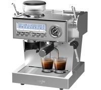 iceagle Cafetera Espresso con bomba italiana de 20 bar, Molinillo, Manual Portafiltro, Máquina de Café con Espumador de Leche y Kit Barista, 3 Temperaturas, 25 Niveles de Molienda, 1,6 Litros, Acero I
