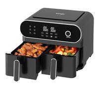 iceagle Freidora de Aire Dual Zone 11L - XXL Freidora sin Aceite con Cestas Dobles | Airfryer 6 en 1, Pantalla Táctil, 1700 W, Recetas, Comidas Saludables para una Familia Numerosa