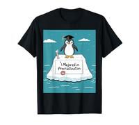 Iceberg de graduación de pingüino I Majored In Procrastination Divertido Camiseta