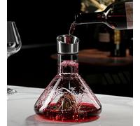 Iceberg - Decantador de vino tinto con aireador, 1500 ml, aireador de vino tinto de vidrio transparente con tapa de acero inoxidable, filtro, regalos de vino de Navidad para hombres (juego 2)