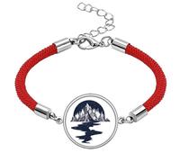 Iceberg Stream Stars Art Pattern Lucky Red String Pulsera de cuerda hecha a mano