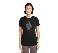 Icebreaker - Camiseta de manga corta para mujer de lana merino, para senderismo, modelo Tech Lite, Negro , S