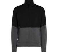 Icebreaker - Forros polares - M Merino 400 RealFleece Descender LS Zip Black/Obsidian/Cb de Lana - Talla M - Negro Negro M