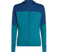 Icebreaker - Forros polares - M Merino Blend 300 RealFleece Descender LS Zip Hoodie Tpz/Atlnts/Cb de Lana - Talla L - Azul Azul L