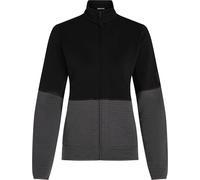 Icebreaker - Forros polares mujer - W Merino 400 RealFleece Descender LS Zip Black/Obsidian/Cb para Mujer de Lana - Talla M - Negro Negro M