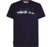 Icebreaker - M Merino 150 Tech Lite SS Tee The Peaks Midnight Navy de Lana - Talla M - Azul marino Azul marino M