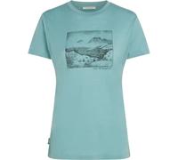 Icebreaker - W Merino 150 Tech Lite SS Tee Terrain Hydro para Mujer de Lana - Talla XS - Verde Verde XS