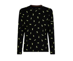 Icebreaker Merino 200 Oasis LS Crewe Snow Day AOP Black/Perid/Aop Camiseta de hombre XXL