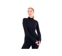 Icebreaker Mérinos 125 ZoneKnit Half Zip vêtement running femme M Noir