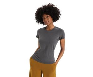 Icebreaker - Mujer Camiseta de Manga Corta Natural Blend Central Classic - para Uso Diario, Gimnasio y Entrenamiento - Monsoon, XS
