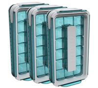 ICEBREAKER POP 2.0 Cubitera - Crea y Sirve Hielo Sin Tocar - Recipiente Higiénico para el Congelador - Silicona Con Tapa - 18 Cubitos (3 Unidades)